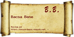 Bacsa Bene névjegykártya